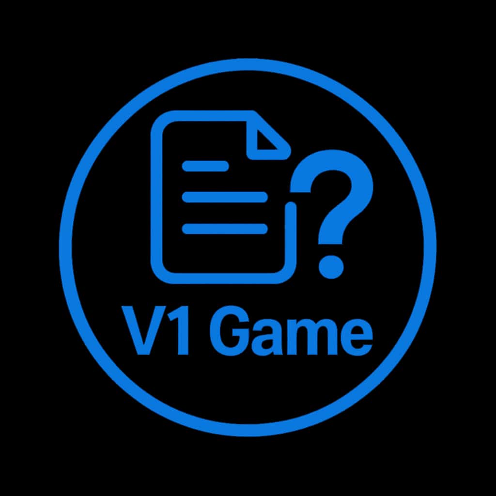 A professional badge representing V1 Game Policies.