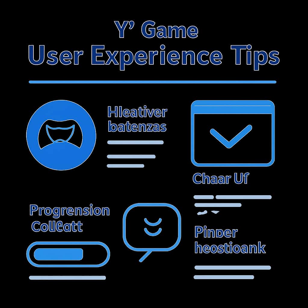 An educational diagram illustrating V1 Game User Experience Tips.