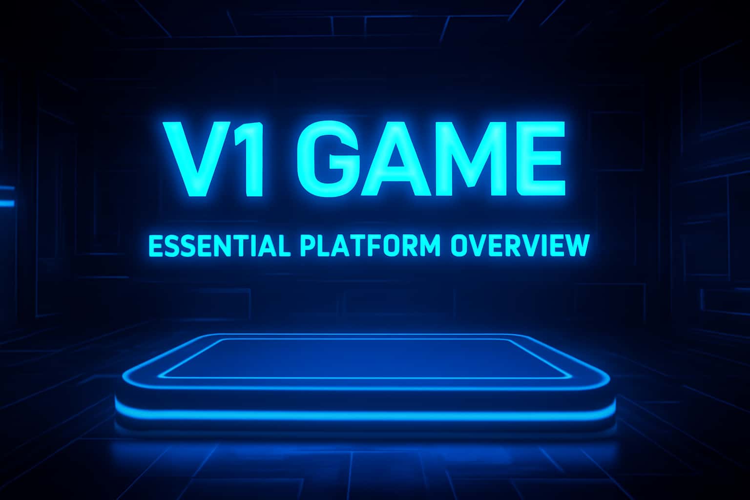 Futuristic gaming platform backdrop